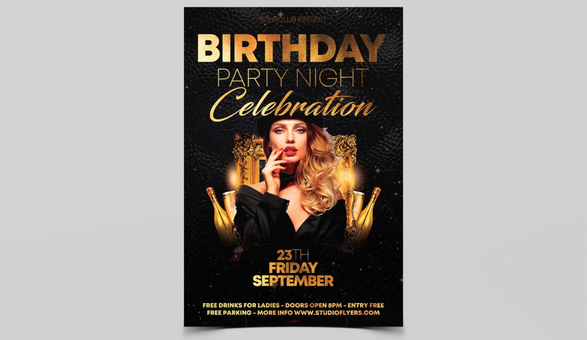 Birthday Night Event Free Flyer Template - PSDFlyer Inside Free Birthday Flyer Templates