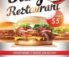 Business Restaurant Free PSD Flyer Template