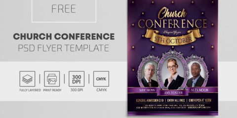 Church Conference Free PSD Flyer Template