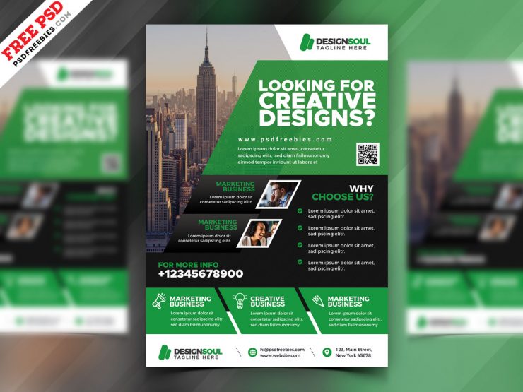 Corporate Design Free PSD Flyer Template