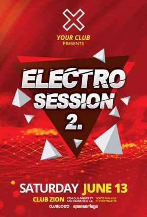 Electro Club Free Flyer Template