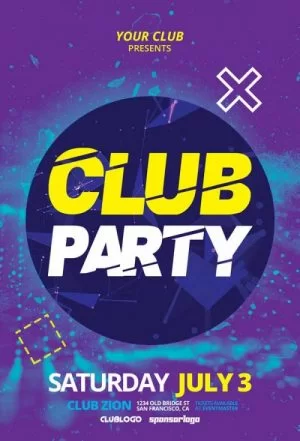 Free Friday Party Electro Flyer Template