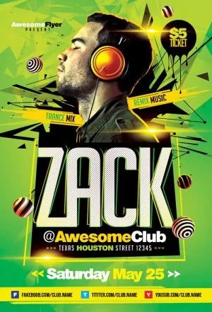 Free Live Performance By DJ Flyer Template