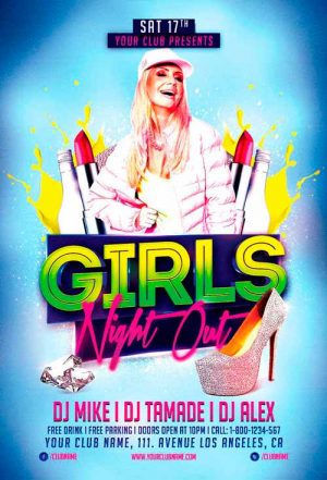 Free Party Girls Flyer Template