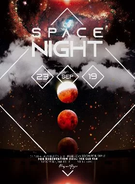 Free Space Night PSD Flyer Template