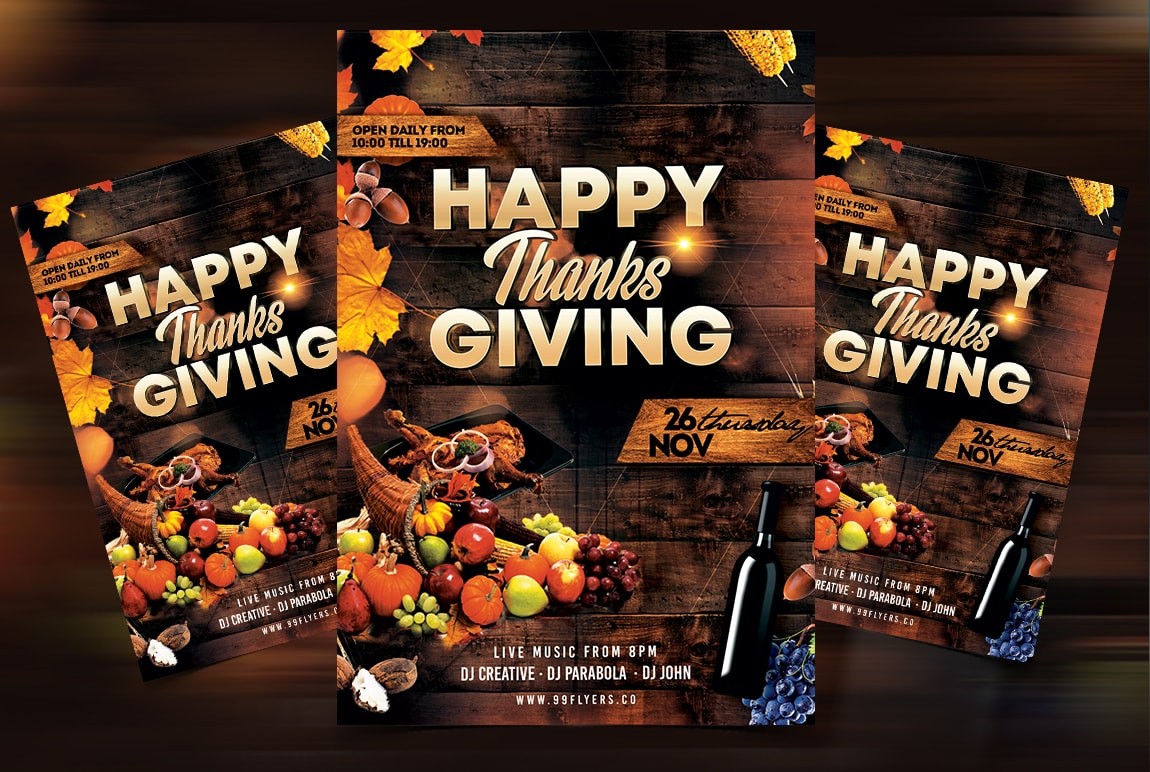Free Thanksgiving Day Flyer - PSDFlyer Intended For Thanksgiving Flyers Free Templates