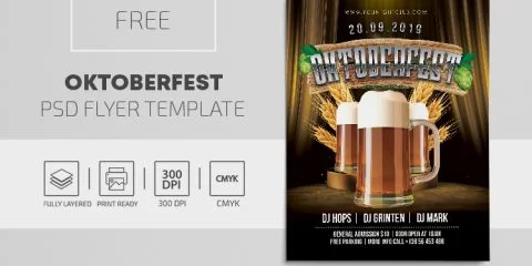 Oktoberfest Day Free PSD Flyer Template