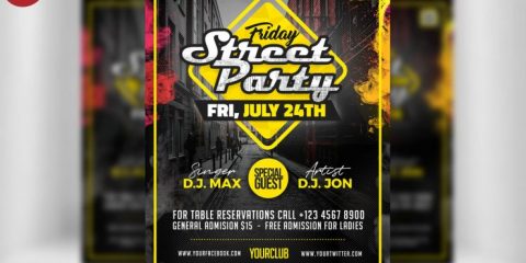 Party in Street Free PSD Flyer Template