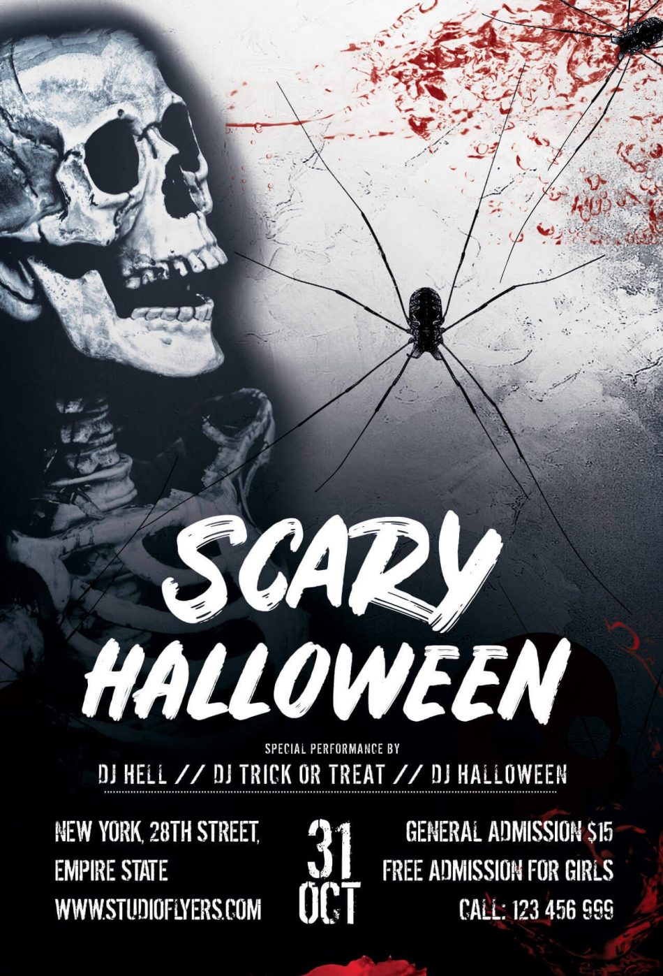 Scary Event for Halloween Free PSD Flyer Template