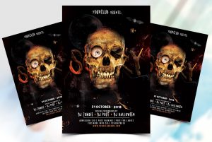 Skull Halloween Free PSD Flyer Template