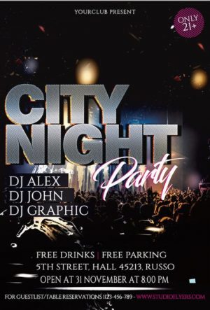 City Night Event Free PSD Flyer Template