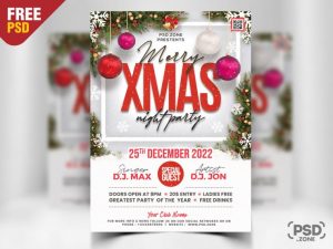 Free Christmas Party Flyer Design PSD