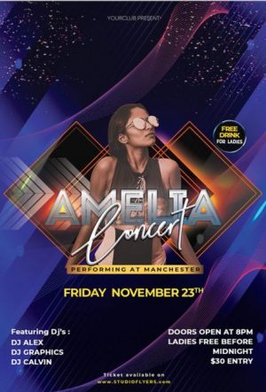Free Concert Night PSD Flyer Template