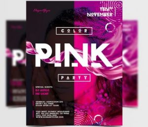 Free Pink Party PSD Flyer Template