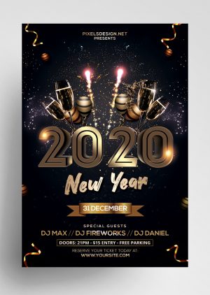 2020 NYE Eve Free PSD Flyer Template