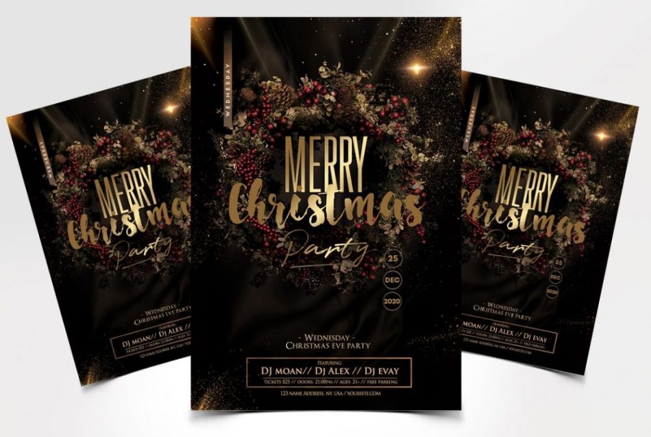 Christmas Party - Elegant Free PSD Flyer Template - PSDFlyer