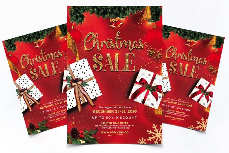 Christmas Sale PSD Free Flyer PSD Template