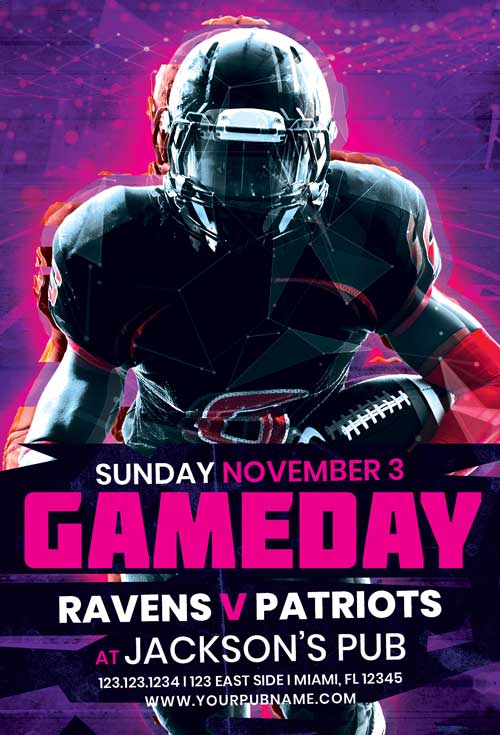 Football Game Day Free Flyer Template PSDFlyer