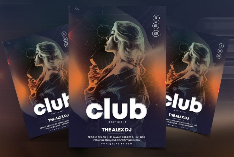 Live DJ Performance Free Flyer Template