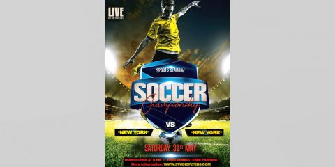 Soccer Championship Free PSD Flyer Template