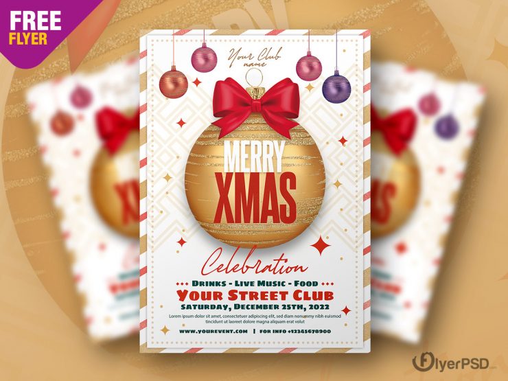 Christmas Event Flyer Template for Free PSDFlyer