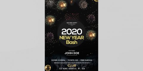 Free New Year Bash PSD Flyer Template