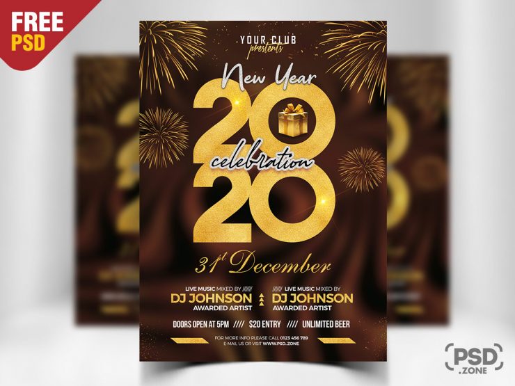 Free New Year Eve 2020 Event PSD