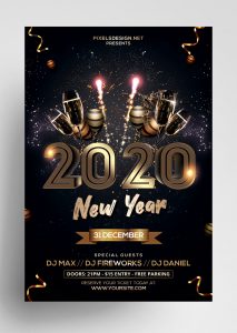 Happy 2020 NYE Eve Free PSD Flyer Template