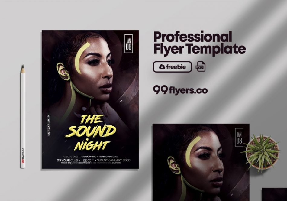 Sound Night Party Free Flyer Template