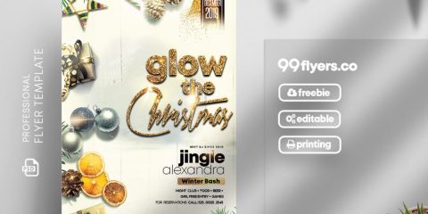 White Christmas Party Free PSD Flyer/Invitation Template