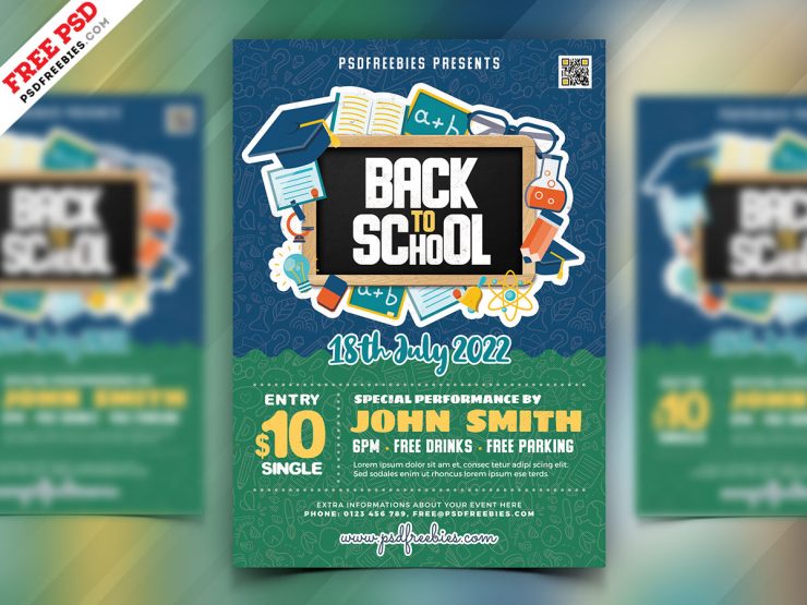 Back to School Event PSD Free Flyer Template - PSDFlyer