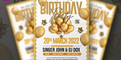 Birthday Party - Elegant Free PSD Flyer Template