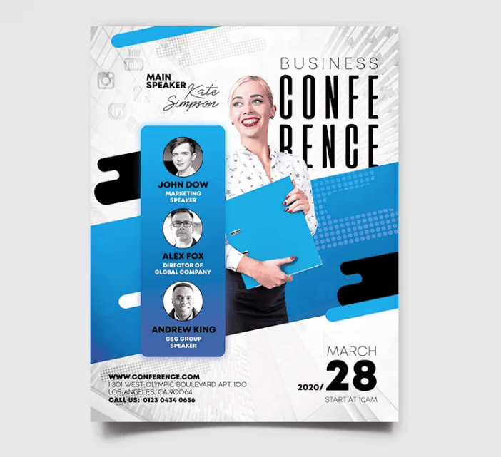 Business Conference PSD Freebie Flyer Template