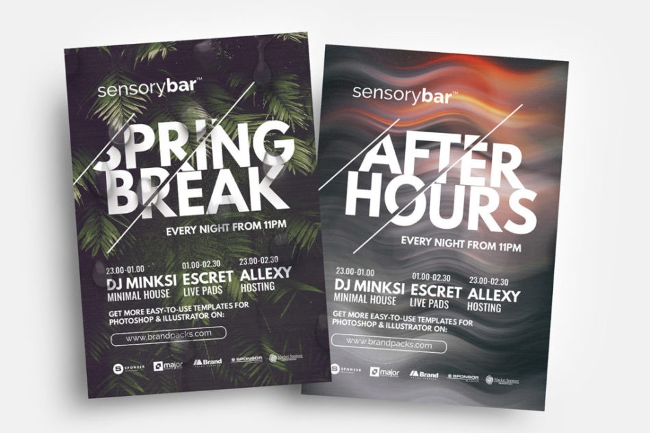 Club & Spring Free PSD Flyer Template