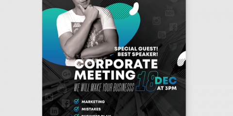 Corporate Meeting PSD Free Flyer Template