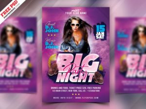 DJ Party Night PSD Free Flyer Template