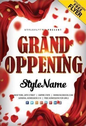 Free Grand Opening PSD Flyer Template