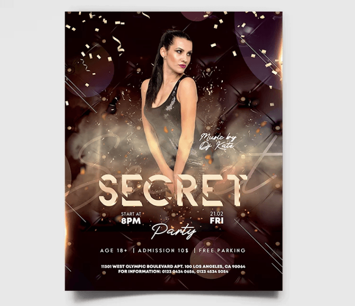 Glamour Night Freebie PSD Flyer Template