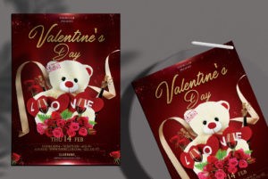 Happy Valentine's - Free Elegant PSD Flyer Template