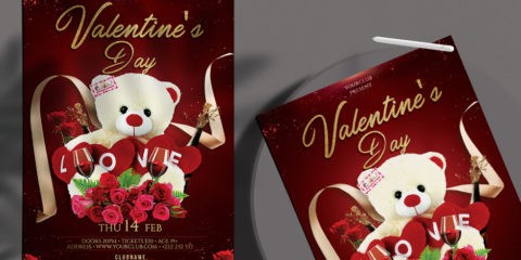 Happy Valentine's - Free Elegant PSD Flyer Template
