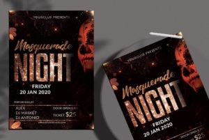 Masquerade Party Night Free PSD Flyer Template