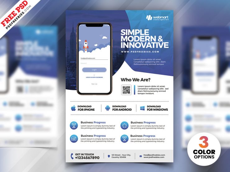 Mobile App Ad - Free PSD Flyer Template