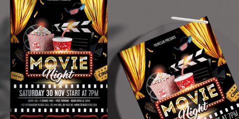 Movie Night Event Free PSD Flyer Template