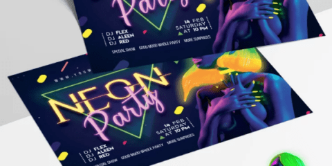 Neon ClubNight - Free PSD Flyer Template