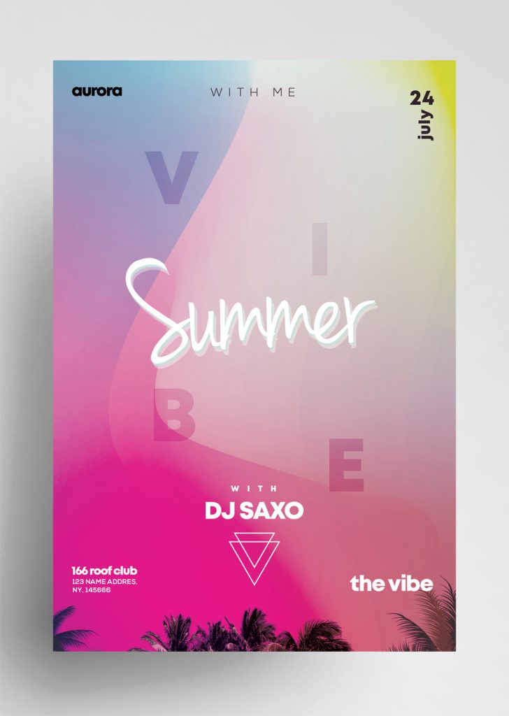 Summer - Free Vibrant Color PSD Flyer