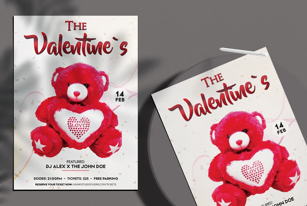 The Valentine's Bash Free PSD Flyer Template