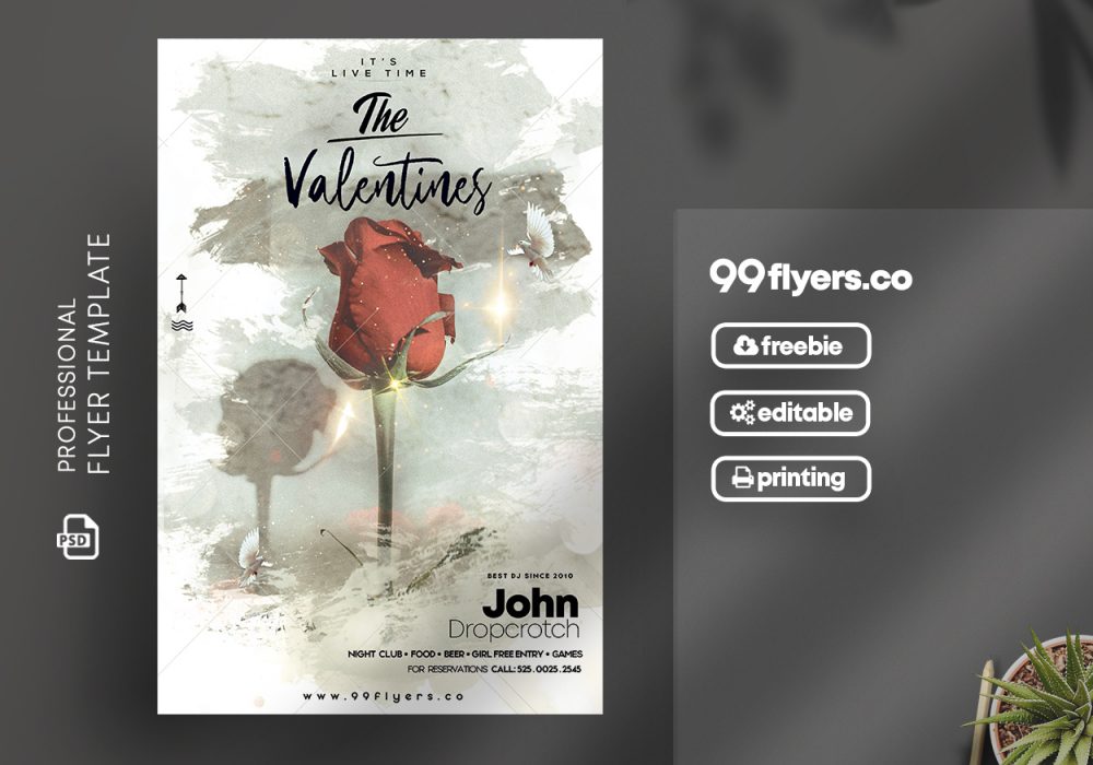 The Valentine's Day Free PSD Flyer Template