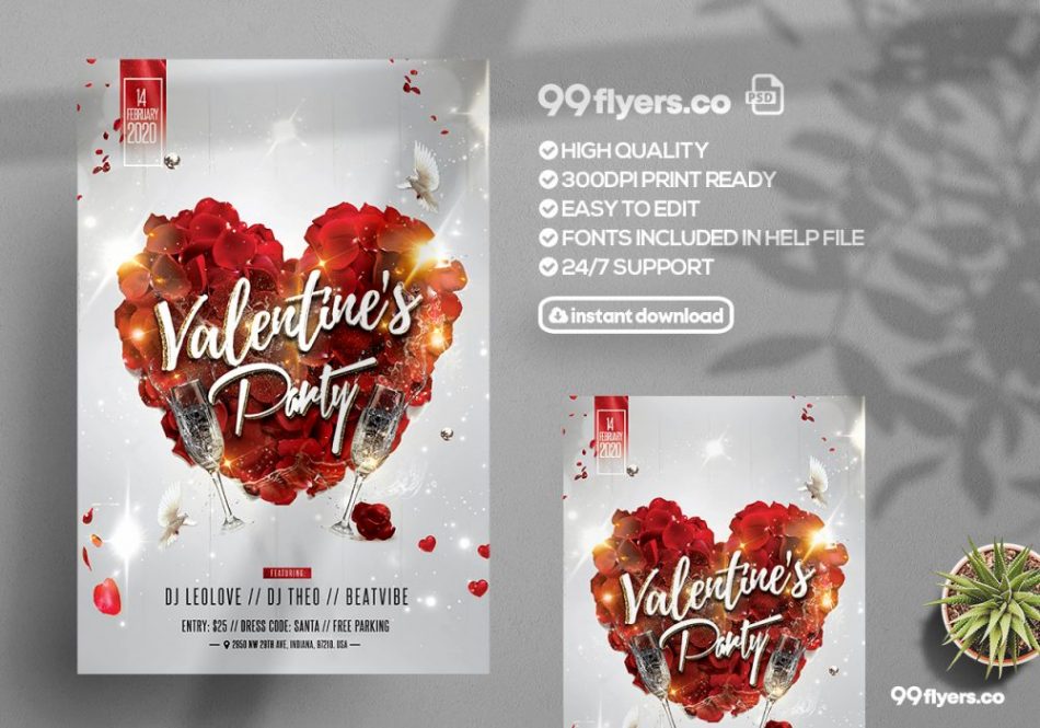 Valentine’s Affair - Free Elegant PSD Flyer - PSDFlyer