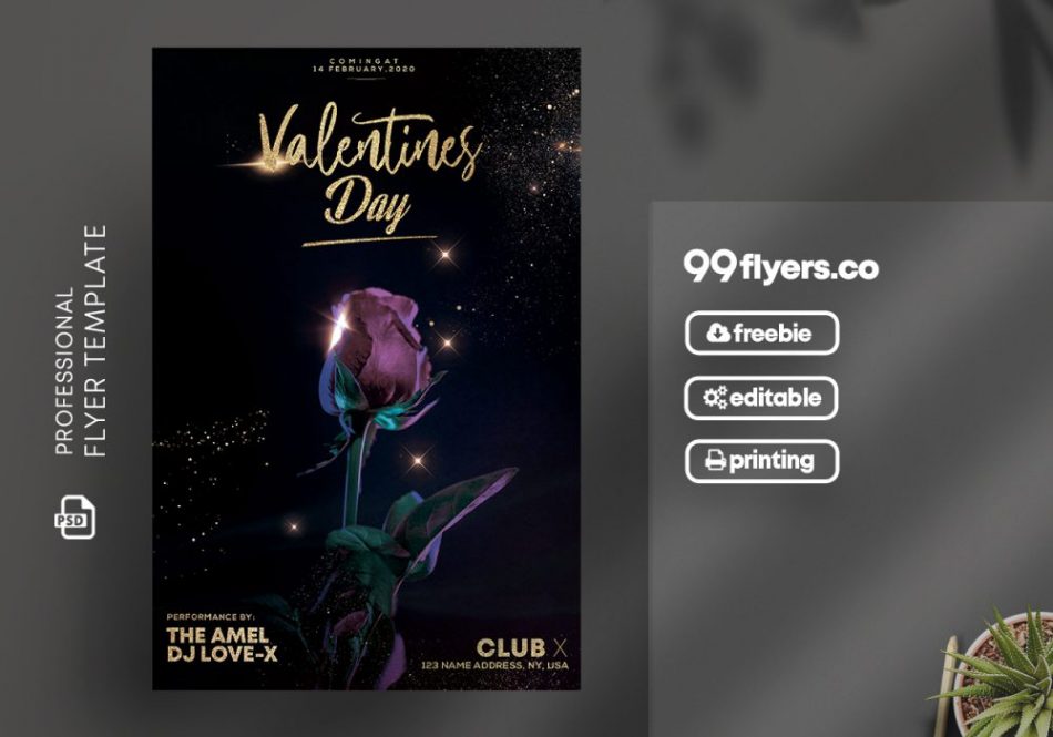 Valentines Day Elegant Free Psd Flyer Template Psdflyer