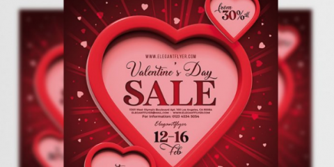 Valentine's Day Sale PSD Free Flyer Template